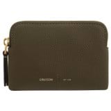 Front product shot of the Oroton Lilly Small Zip Pouch in Olive and Pebble leather for Women