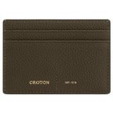 Front product shot of the Oroton Lilly Credit Card Sleeve in Olive and Pebble leather for Women