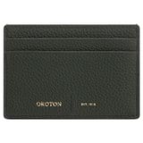 Front product shot of the Oroton Lilly Credit Card Sleeve in Fern and Pebble leather for Women