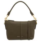 Front product shot of the Oroton Lilly Zip Top Crossbody in Olive and Pebble leather for Women