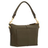 Back product shot of the Oroton Lilly Zip Top Crossbody in Olive and Pebble leather for Women