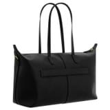Back product shot of the Oroton Lilly Weekender Tote in Black and Pebble leather for Women