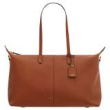 Front product shot of the Oroton Lilly Weekender Tote in Cognac and Pebble leather for Women