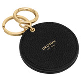 Detail product shot of the Oroton Eve Credit Card Pouch And Mirror Keyring in Black and Pebble leather for Women