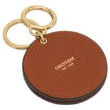 Detail product shot of the Oroton Eve Credit Card Pouch And Mirror Keyring in Cognac and Pebble leather for Women