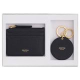 Front product shot of the Oroton Eve Credit Card Pouch And Mirror Keyring in Dark Navy and Pebble leather for Women