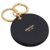 Detail product shot of the Oroton Eve Credit Card Pouch And Mirror Keyring in Dark Navy and Pebble leather for Women