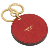 Detail product shot of the Oroton Eve Credit Card Pouch And Mirror Keyring in Dark Ruby and Pebble leather for Women