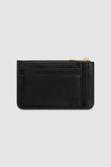 Back product shot of the Oroton Izzie 4 Credit Card Mini Zip Pouch in Black and Smooth leather for Women