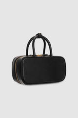 Back product shot of the Oroton Izzie Small Bowler in Black and Smooth leather for Women