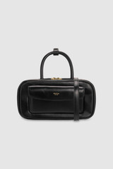 Front product shot of the Oroton Izzie Small Bowler in Black and Smooth leather for Women