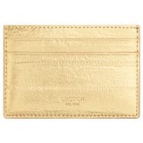 Front product shot of the Oroton Lotta Metallic Credit Card Sleeve in Gold Metallic and Metallic leather for Women