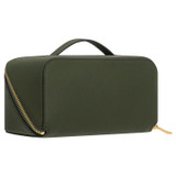 Back product shot of the Oroton Fife Medium Beauty Case in Dark Khaki and Pebble leather for Women