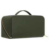 Back product shot of the Oroton Fife Large Beauty Case in Dark Khaki and Pebble leather for Women