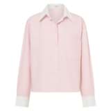 Front product shot of the Oroton Contrast Collar Shirt in Pink Blush and 100% cotton for Women