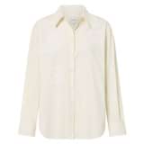 Front product shot of the Oroton Doilie Detail Overshirt in Cream and 100% cotton for Women
