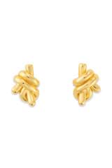Front product shot of the Oroton Julie Knot Studs in 18K Gold Vermeil and Sustainably sourced 925 Sterling Silver for Women