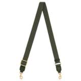 Front product shot of the Oroton Logo Narrow Webbing Strap in Dark Khaki and Smooth leather for Women