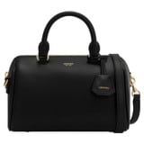 Front product shot of the Oroton Harvey Mini Barrel in Black and Smooth leather for Women