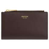 Front product shot of the Oroton Harvey 12 Credit Card Zip Wallet in Chestnut and Smooth leather for Women