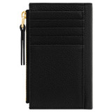 Back product shot of the Oroton Eve 12cc Zip Wallet in Black and Pebble leather for Women