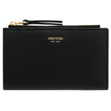 Front product shot of the Oroton Eve 12 Credit Card Zip Wallet in Black and Pebble leather for Women