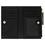 Internal product shot of the Oroton Eve 12 Credit Card Zip Wallet in Black and Pebble leather for Women