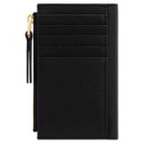 Back product shot of the Oroton Eve 12 Credit Card Zip Wallet in Black and Pebble leather for Women