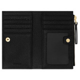 Internal product shot of the Oroton Eve 12cc Zip Wallet in Black and Pebble leather for Women