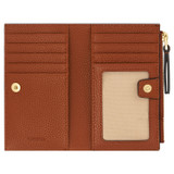 Internal product shot of the Oroton Eve 12cc Zip Wallet in Cognac and Pebble leather for Women