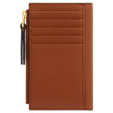 Back product shot of the Oroton Eve 12 Credit Card Zip Wallet in Cognac and Pebble leather for Women