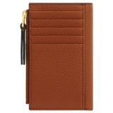 Back product shot of the Oroton Eve 12cc Zip Wallet in Cognac and Pebble leather for Women