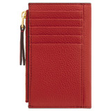 Back product shot of the Oroton Eve 12cc Zip Wallet in Dark Ruby and Pebble leather for Women