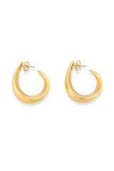 Front product shot of the Oroton Alma Hoops in Worn Gold and Brass for Women