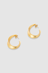 Back product shot of the Oroton Alma Hoops in Worn Gold and Brass for Women