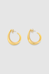 Front product shot of the Oroton Alma Hoops in Worn Gold and Brass for Women