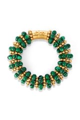 Back product shot of the Oroton Pietra Bracelet in 18K Worn Gold/Malachite and Brass for Women