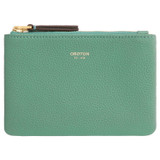 Front product shot of the Oroton Eve Small Pouch in Sage Green and Pebble leather for Women