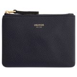 Front product shot of the Oroton Eve Small Pouch in Dark Navy and Pebble leather for Women