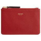 Front product shot of the Oroton Eve Small Pouch in Dark Ruby and Pebble leather for Women