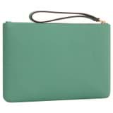 Back product shot of the Oroton Eve Medium Pouch in Sage Green and Pebble leather for Women