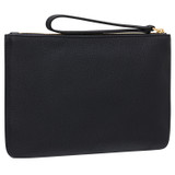 Back product shot of the Oroton Eve Medium Pouch in Dark Navy and Pebble leather for Women