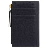 Back product shot of the Oroton Eve 12cc Zip Wallet in Dark Navy and Pebble leather for Women