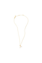 Front product shot of the Oroton Kimberley Pearl Charm Necklace in Gold/Pearl and Brass for Women