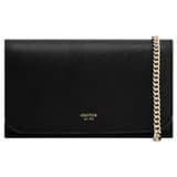 Front product shot of the Oroton Georgia Wallet Clutch in Black and Saffiano Leather for Women