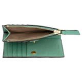 Internal product shot of the Oroton Eve 12 Credit Card Zip Wallet in Sage Green and Pebble leather for Women