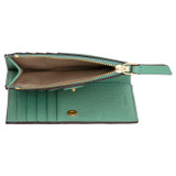 Internal product shot of the Oroton Eve 12cc Zip Wallet in Sage Green and Pebble leather for Women