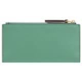 Back product shot of the Oroton Eve Slim Zip Wallet in Sage Green and Pebble leather for Women