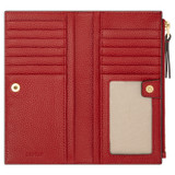 Internal product shot of the Oroton Eve Slim Zip Wallet in Dark Ruby and Pebble leather for Women