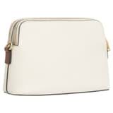Back product shot of the Oroton Iris Double Zip Crossbody in Cream and Pebble leather. Smooth leather for Women